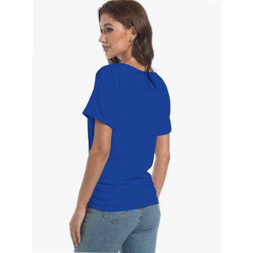 Γυναικεία Casual T-shirts Dolman με κοντομάνικα πουκάμισα, τοπ με βολάν και φαρδιά 2