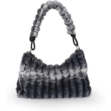 Pelsagtig taske til kvinder Y2K fluffy skuldertaske i kunstpels, pung med pels, lodden tote-taske