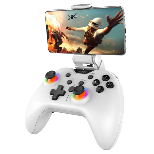 Controller di gioco Bluetooth silenzioso aggiornato - Funzione Turbo programmabile per Switch/iOS/Android/PC, gamepad wireless ergonomico con 1