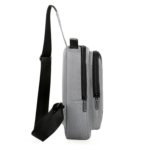 Ανδρική τσάντα χιαστί με θύρα φόρτισης USB, μαύρη 2