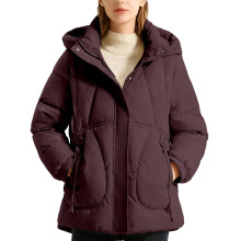 Warmer, gesteppter Damen-Wintermantel mit Kapuze – leicht, winddicht und wärmeisolierend; geeignet für kaltes Wetter
