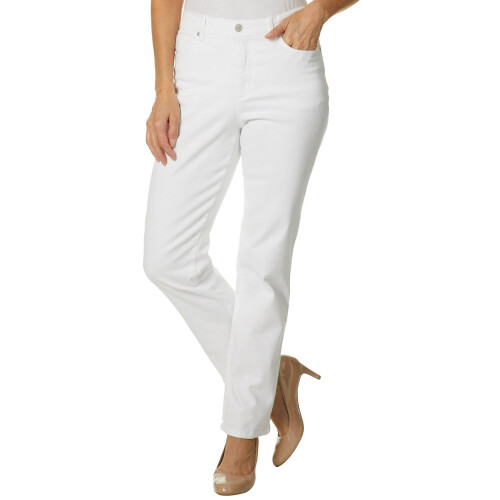 Calça jeans reta Amanda de cintura alta para mulheres e tamanhos plus size, comprimento regular de 30 polegadas (76 cm), comprimento da perna curto