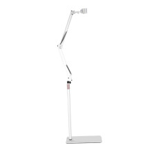Hair Dryer Stand with Adjustable Height and Angle, Hands Floor Holder for Bathroom, White