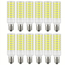 EASTIN 12 stuks E12 10W LED-lampen, warmgeel, 110-220V, geschikt voor plafondventilatoren en kroonluchters