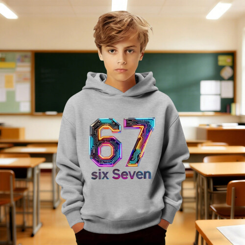 Six Seven6 7Meme Χριστουγεννιάτικη Μπλούζα με Κουκούλα και Κουκούλα, Παιδική, Casual, 1