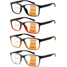 Lot de 4 paires de lunettes de lecture progressives multifocales avec filtre anti-lumière bleue pour hommes et femmes, dotées d'une charnière à