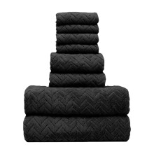 8-teiliges Badetuch-Set, ultraweich und saugfähig – bestehend aus 4 quadratischen Handtüchern, 2 Badetüchern und 2 Waschlappen für Bad, Spa,