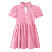 Casual jurken voor meisjes, zomerjurken voor kinderen, schattige prinsessenjurk met korte mouwen en poppenhals, ronde hals en strikrok voor de zomer.