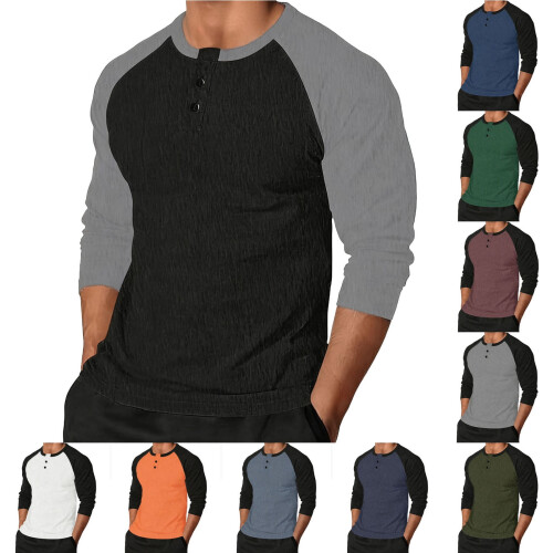 Ανδρικά T-Shirts με Γραφικά Vintage πουκάμισα με μακριά μανίκια και στρογγυλή λαιμόκοψη, 1