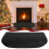 Black fireproof hearth mat half round 60 x 27 in 2