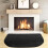 Black fireproof hearth mat half round 60 x 27 in 4
