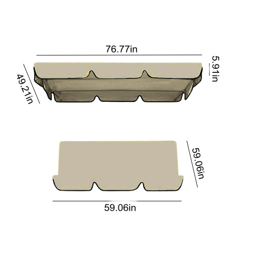 Capa impermeável Oxford para balanço, 76,77 x 49,21 x 5,91 polegadas, compatível com balanços de jardim e varanda. 2