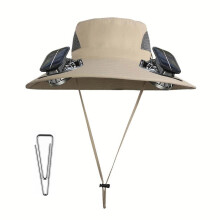 Ankereame Herren-Solar-Ventilatorhut mit USB-Aufladung, abnehmbarem 3-stufigem Ventilator, Sonnenschutzhut für Outdoor-Aktivitäten wie Angeln,