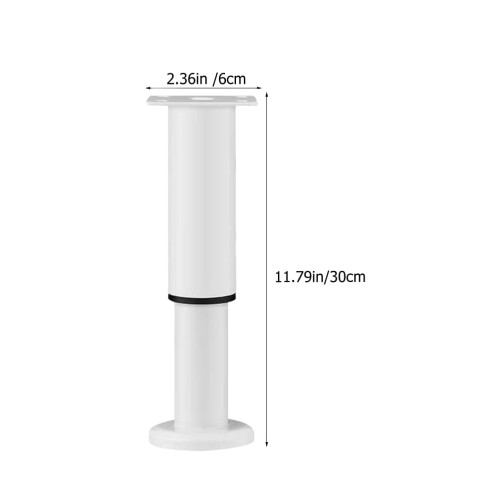 Telescopic Cabinet Bed Legs Adjustable White Metal 2 Pcs 2