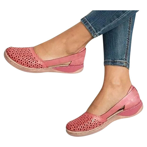Γυναικεία καλοκαιρινά μοντέρνα casual σανδάλια casual flat μονόχρωμα παπούτσια με τρύπα 2