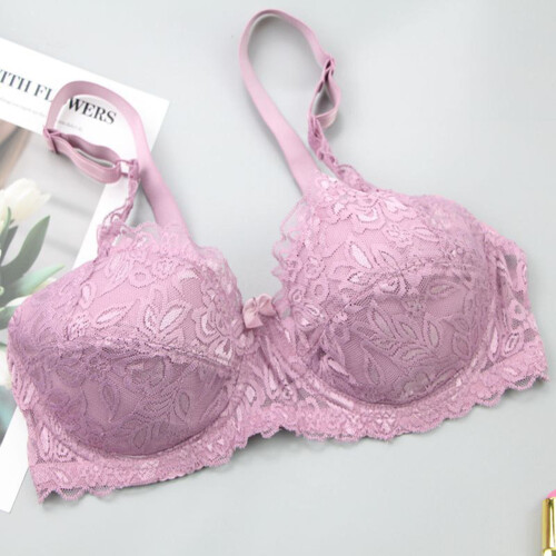 Γυναικεία Σουτιέν Plus Size, Γυναικείο Σουτιέν με Δαντέλα, Πλήρης Κάλυψη, Ενισχυμένο, 2