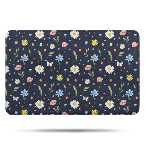 Tapete de banheiro Pioneer Flower Floral Antiderrapante 17x27 polegadas