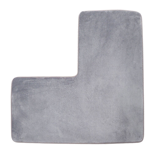 Tapis en polyester en forme de L pour coin de salle de bain