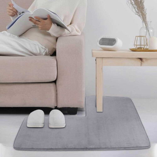 Tapis en polyester en forme de L pour coin de salle de bain 2