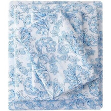 Florales 4-teiliges Boho-Bettwäscheset in Blau mit türkischem Gurken-Paisley-Muster – Weiche, atmungsaktive Mikrofaser, tiefe Taschen und