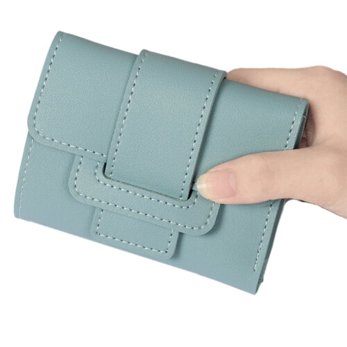Cartera corta tríptico para mujer, estilo vintage, elegante. 1