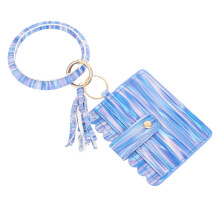 Blaue Damen-Armbandgeldbörse mit Anhänger und Kartenhalter