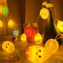 Guirlande lumineuse Poussins de Pâques et œufs cassés 150 cm