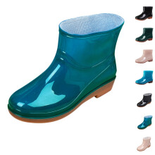 Short Rain Boots For Womens Ankle Waterproof Rainboot Slip On Garden Boot Rubber Shoes