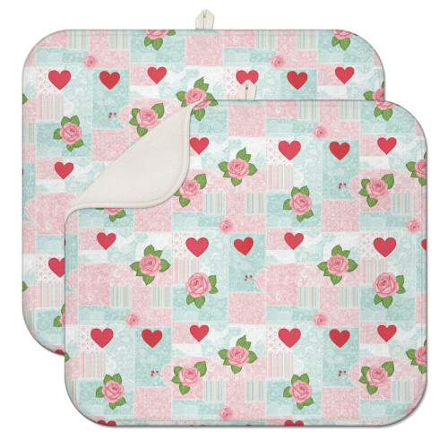 Covoraș de bucătărie cu imprimeu floral, microfibră, pachet de 1