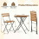 Bistroset van acaciahout, bruin, 3-delig 2