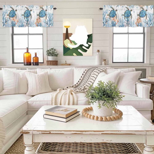 Ocean Blue Sea Turtle Valance 54x18" stanglomme 2