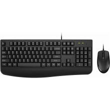 Kablet tastatur- og musekombination Ergonomisk fuld størrelse