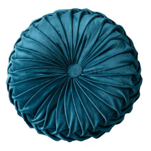 Round Velvet Floor Pillow 35cm Navy Blue