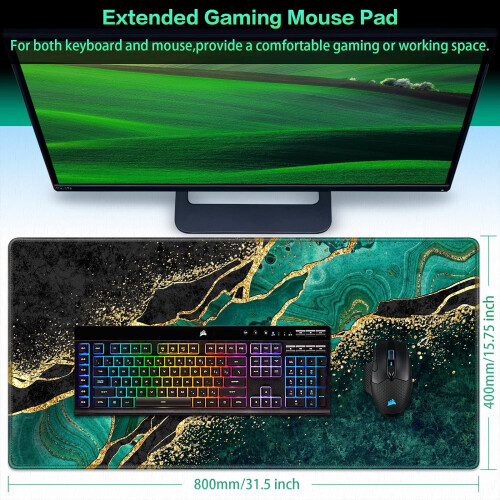 Ποντίκι gaming XXL με αντιολισθητική ραμμένη άκρη 31,5x15,7 ιντσών 1