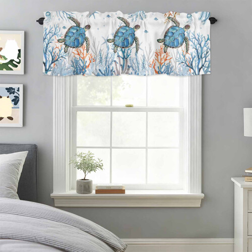 Ocean Blue Sea Turtle Valance 54x18" stanglomme 1