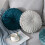Round Velvet Floor Pillow 35cm Navy Blue 4