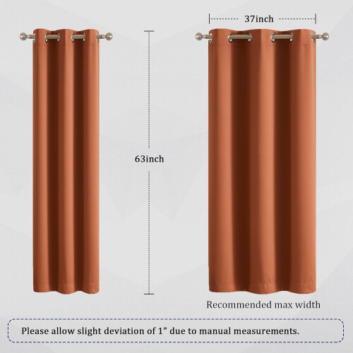 Cortinas Blackout 52x96 polegadas, Isolamento Térmico, Ilhós na Parte Superior, Escurecimento e Eficiência Energética, Conjunto de 2 - 1