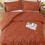King Size Burnt Orange Comforter Set Boho Pintuck 3-Piece 6