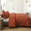 King Size Burnt Orange Comforter Set Boho Pintuck 3-Piece 7