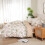Parure de lit 3 pièces en coton à motif floral, format Queen, avec fermeture éclair. 4