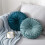 Round Velvet Floor Pillow 35cm Navy Blue 3