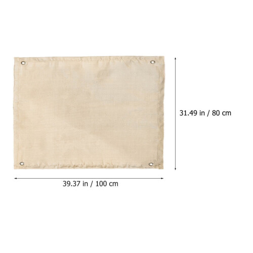 Khaki brandsikkert tæppe i glasfiber 100x80 cm 1