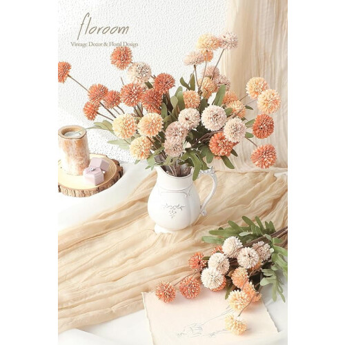 Mini Crisântemos de seda sintética bege Floroom (5 peças) 1