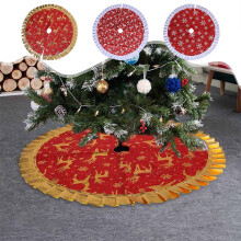 Jupe de sapin de Noël Wzzjkit – Motif flocons de neige rouges et blancs, tapis de sapin décoratif pour les fêtes d'hiver (plusieurs modèles)