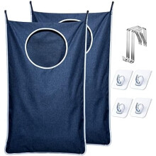 Set van 2 hangende wasmandzakken, 35 x 21,6 inch, blauw