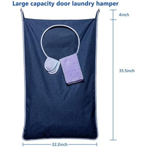 2-pack hängande tvättkorg 85x54 cm blå 1