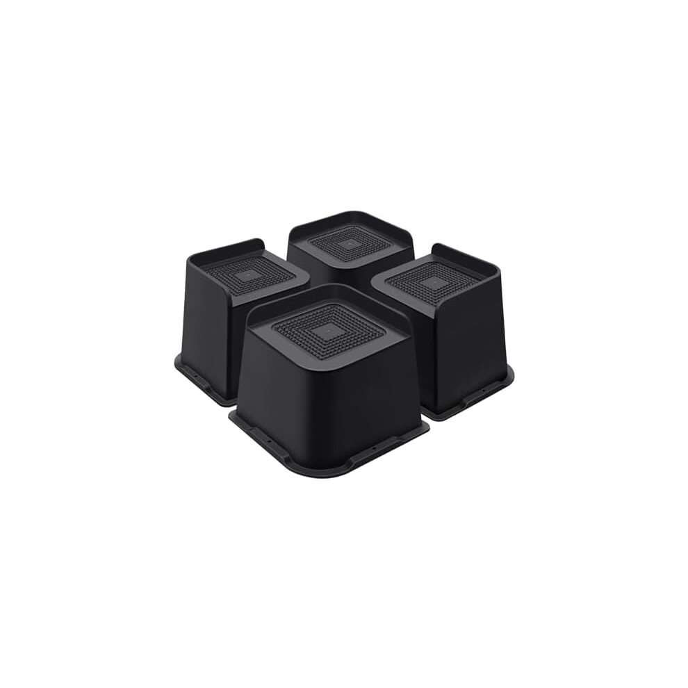 Bed Risers 4 Inch Heavy Duty, Furniture Risers For Bed Desk Table Sofa Couchï¼Oversized Bed Lifts Risers, Support Up To 5000 Lbs(4 Pack Black) 9085618254220