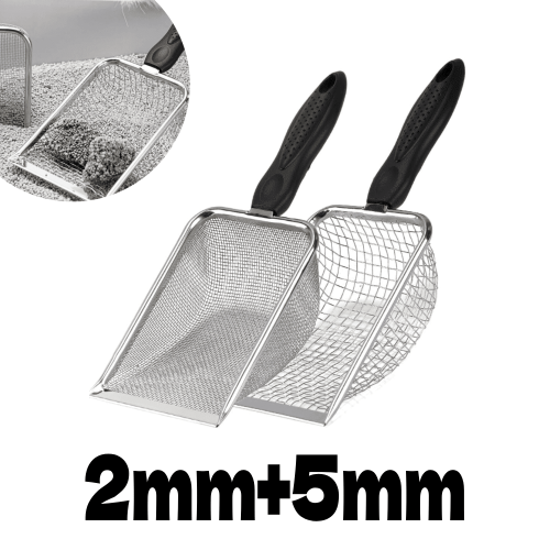 Stainless Steel Litter Scoop Dual-Mesh 2-Pack