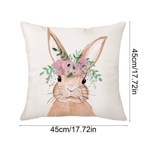 Housse de coussin décorative à motif lapin de Pâques pour canapé 2