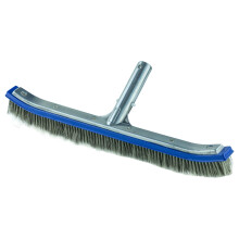 Cepillo de aluminio de 18" para piscinas enterradas con cerdas de acero inoxidable.